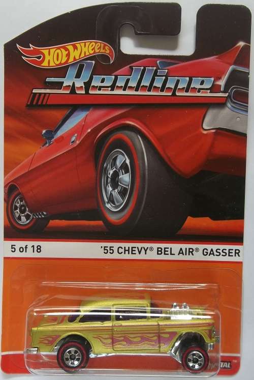 HOT WHEELS REDLINES 1955 Chevrolet Bel Air Gasser Made in 2015 Metal base HOTWHEELS Similar Matchbox