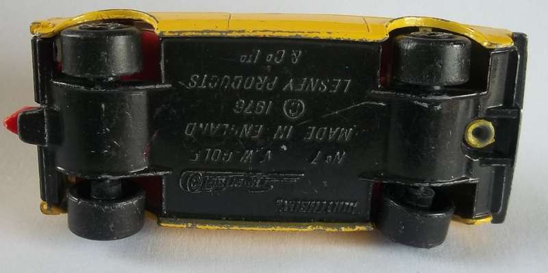 Matchbox Lesney SUPERFAST #7 VW Volkswagen Golf RARE YELLOW VARIATION - 1970's England