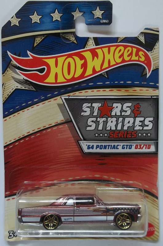 Hot Wheels 1964 Pontiac GTO (Stars & Stripes Series) Great card art HOTWHEELS Like Matchbox