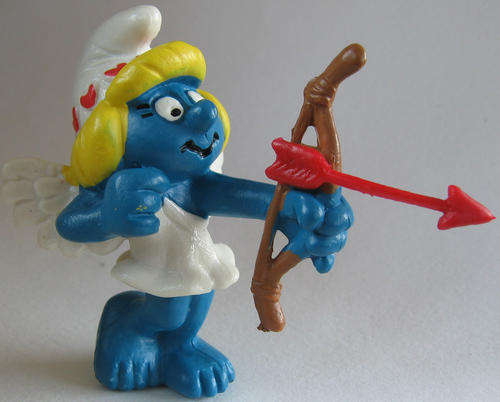 CUPID SMURFETTE 1982 SMURFS SMURF- Peyo Schleich vintage collectable toy FIGURE