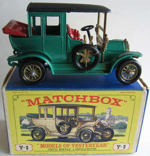 Matchbox Lesney Models Of Yesteryear Y-3 1910 Benz Limousine 1967 Die Cast Made in England