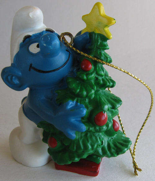CHRISTMAS TREE SMURF 1981 SMURFS SMURF - Peyo Schleich vintage collectable toy FIGURE