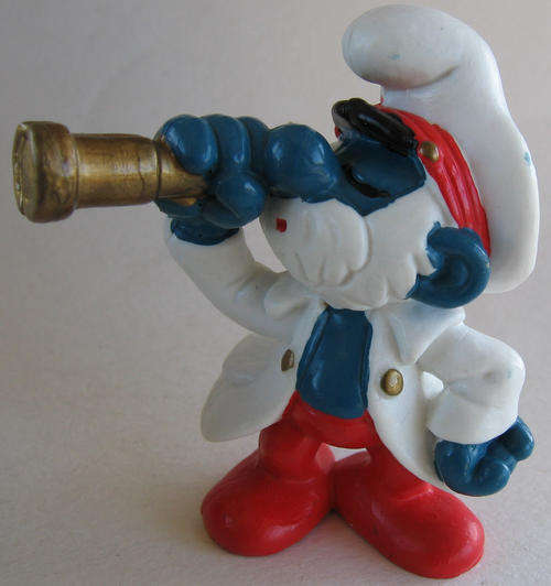 PAPA SMURF SHIP CAPTAIN 1981 SMURFS SMURF - Peyo Schleich vintage collectable toy FIGURE