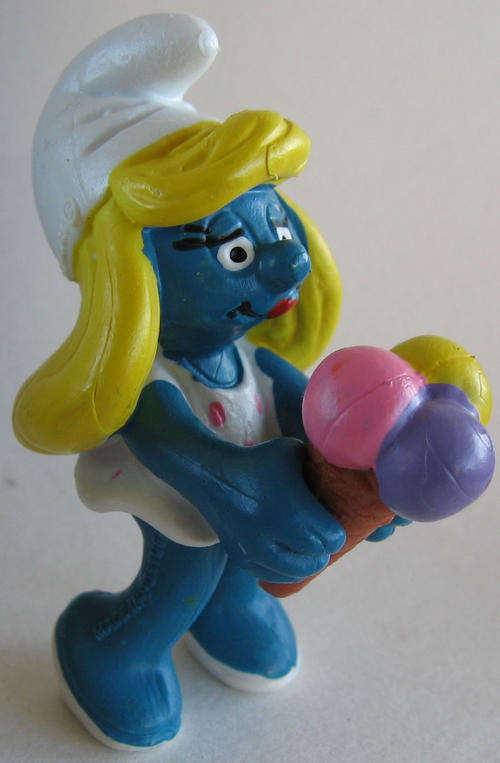 ICE CREAM SMURFETTE 1983 SMURFS - Peyo Schleich vintage collectable toy FIGURE