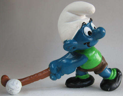 HOCKEY SMURF 1980 SMURFS - Peyo Schleich vintage collectable toy FIGURE