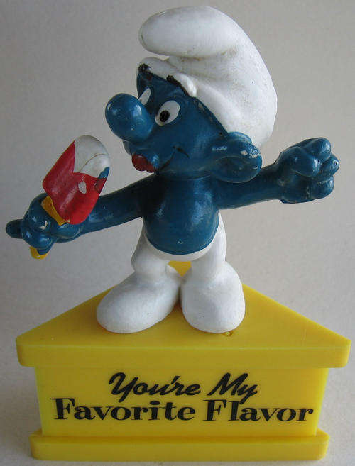 ICE CREAM PODIUM SMURF 1980s SMURFS - Peyo Schleich vintage collectable toy FIGURE