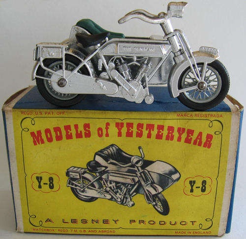 MATCHBOX Lesney Models Of Yesteryear Y-8 1914 Sunbeam Motor Cycle 1961 BOXED