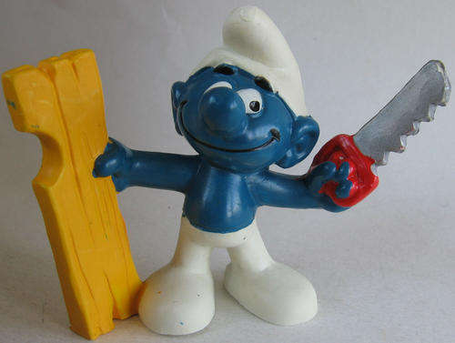 HANDYMAN SMURF 1979 SMURFS - Peyo Schleich vintage collectable toy FIGURE