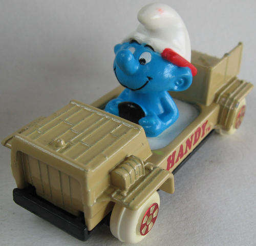 HANDYMAN SMURF 1982 SMURFS - Peyo Schleich vintage collectable toy FIGURE