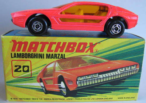 Matchbox Lesney Superfast #20 Lamborghini Marzal - Boxed 1972 Vintage Die Cast Model
