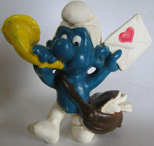 POSTMAN SMURF SMURFS 1978 Peyo Schleich vintage collectable toy FIGURE