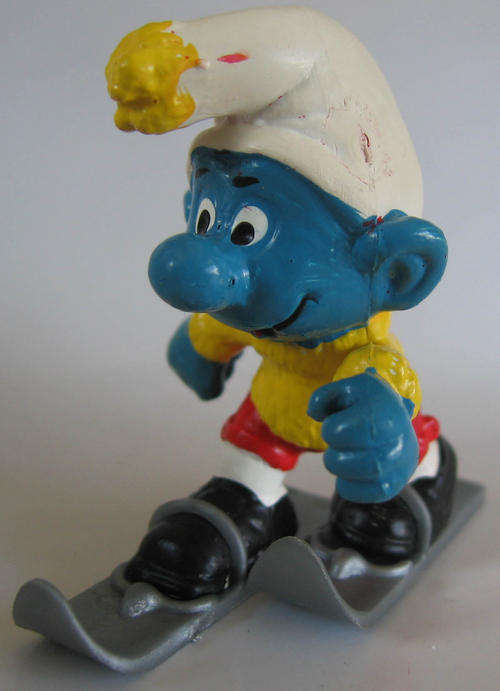SNOW SKI SMURF SMURFS 1970s Peyo Schleich vintage collectable toy FIGURE