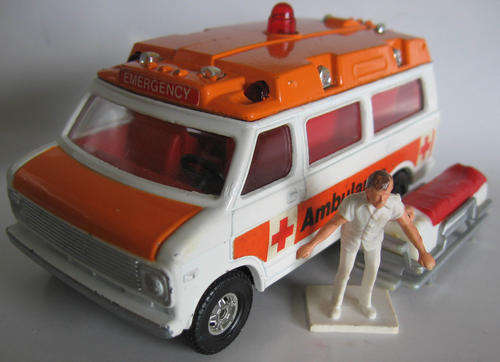 Corgi Chevrolet Van Ambulance 1970's Model Vintage Die Cast Made in England