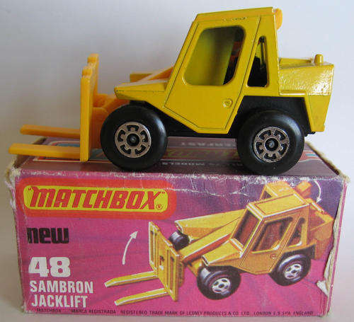 MATCHBOX Lesney Superfast #48 Sambron Jacklift 1977 BOXED Vintage model