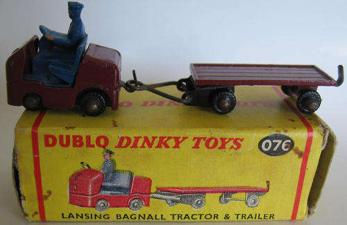 DINKY DUBLO # 076 Lansing Bagnall Tractor & Trailer 1958 BOXED MODEL VINTAGE