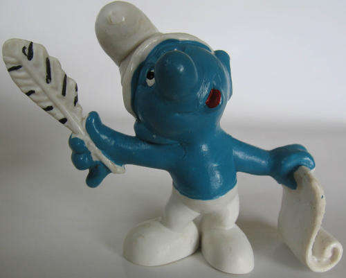 POET SMURF SMURF 1970s SMURFS - Peyo Schleich vintage collectable toy FIGURE