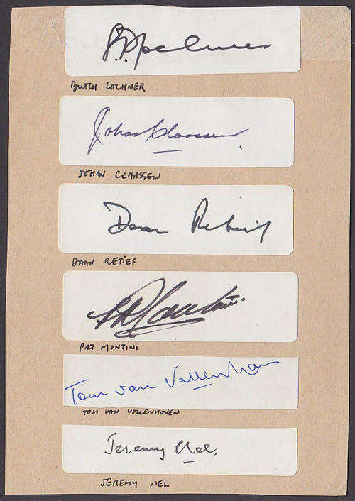 18 RUGBY SPRINGBOKS AUTOGRAPHS 1955 LOCHNER CLAASEN RETIEF NEL VIVIERS ETC. SOUTH AFRICA