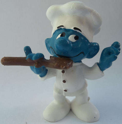 CHEF cook SMURF 1970's SMURFS - Peyo Schleich vintage collectable toy FIGURE