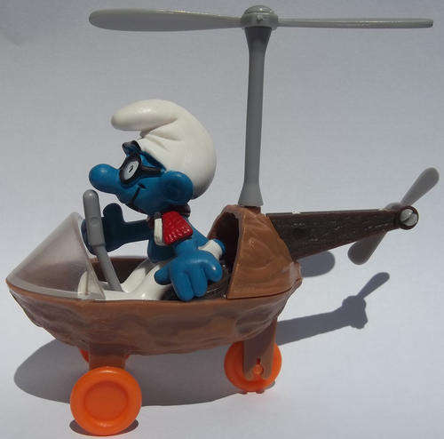 HELICOPTER SMURF 1982 SMURFS - Peyo Schleich vintage collectable toy FIGURE