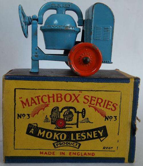 MATCHBOX Lesney 1-75 Series Regular Wheels MOKO #3 Cement Mixer BOXED Made in England 1956 Vintage