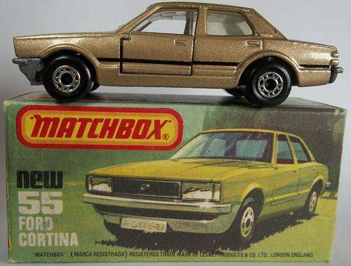 MATCHBOX Lesney Superfast #55 Ford Cortina Made in England 1979 Racing Stripes Boxed