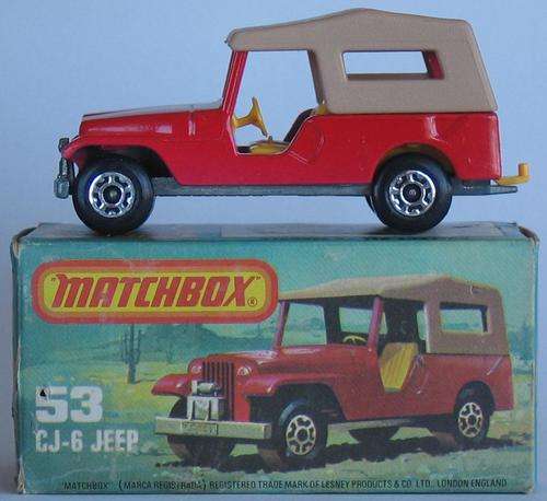 MATCHBOX SUPERFAST #53 CJ-6 Jeep (BOXED) (ENGLAND) LESNEY 1977 VINTAGE