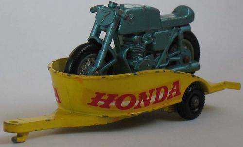 MATCHBOX Lesney 1-75 Series Regular Wheels #38 Honda Motorcycle & Trailer ENGLAND