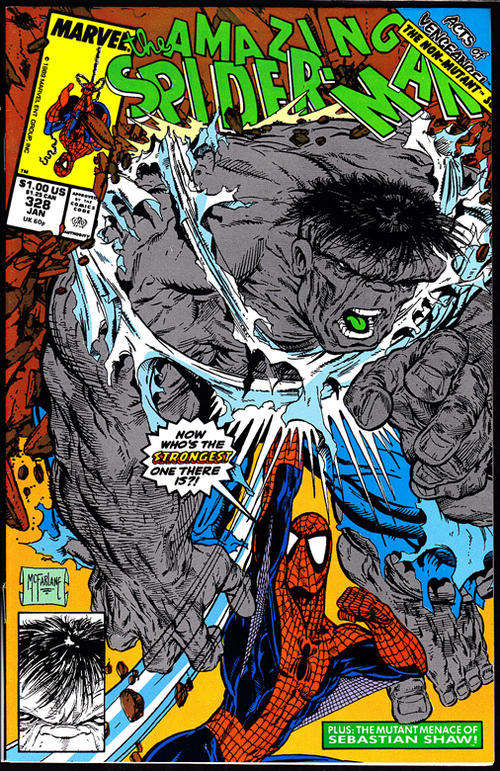 THE AMAZING Spiderman COMIC #328 HULK ON COVER - Last McFarlane Issue 1989