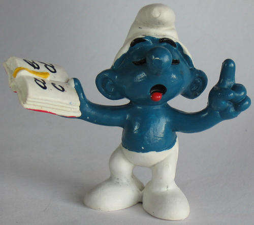 Teacher Smurf - SMURFS - PEYO - SCHLEICH - 1980 VINTAGE TOY