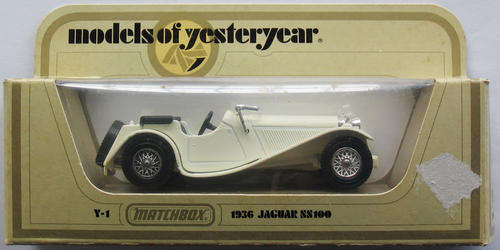 MATCHBOX Lesney Models Of Yesteryear Y-1 1936 Jaguar SS100 (BOXED ENGLAND) 1978 VINTAGE DIE CAST