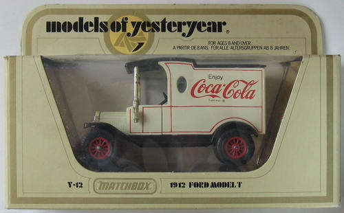 MATCHBOX Lesney Models Of Yesteryear Y-12 1912 Ford Model T ( COCA COLA ADVERTISING )