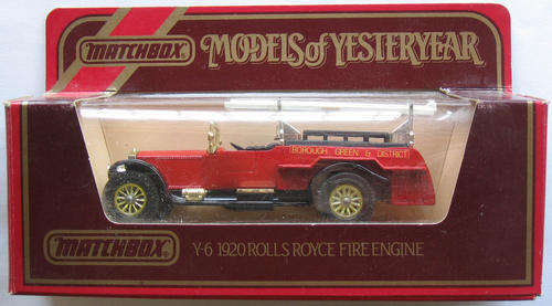 MATCHBOX Lesney Models Of Yesteryear Y-6 1920 Rolls Royce Fire Engine ROLLS ROYCE
