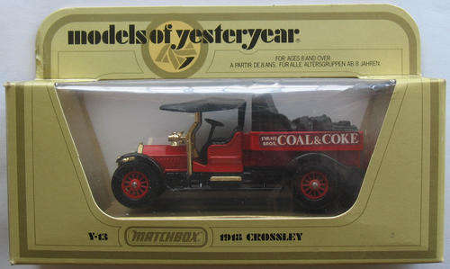 MATCHBOX Lesney Models Of Yesteryear Y-13 1918 Crossley COAL & COKE ADVERTISING