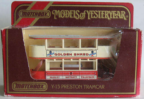 Matchbox Lesney Modesls Of Yesteryear Y15 Preston Tramcar - ENGLAND 1986 BOXED VINTAGE