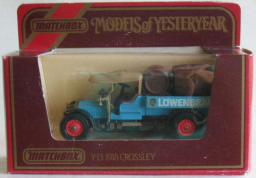 MATCHBOX Lesney Models Of Yesteryear  Y-13 1918 Crossley Beer Lorry 1984 ENGLAND BOXED