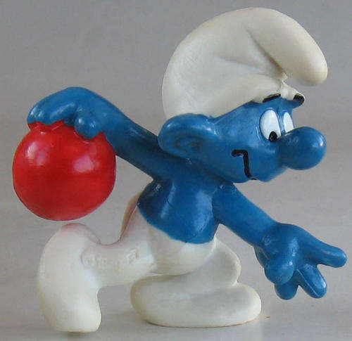TEN PIN BOWLING SMURF 1979  -  Smurfs Peyo Schleich vintage collectable toy FIGURE