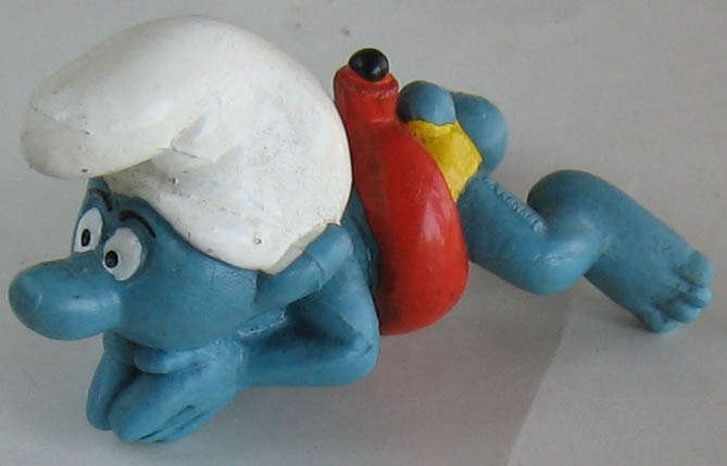 SWIMMING SMURF - 1970's - smurfs smurfs - Peyo Schleich vintage collectable toy