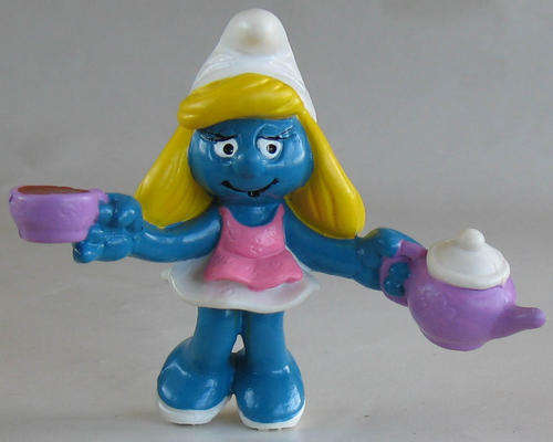 TEA PARTY SMURFETTE SMURF smurf Peyo Schleich - 1980's Vintage - SsSsSsSsSsSsSs