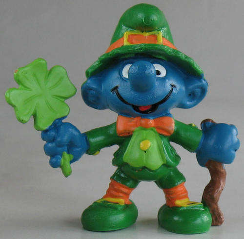 Leprechaun SMURF 1982 - IRISH SMURF - Smurfs Peyo Schleich vintage collectable toy FIGURE