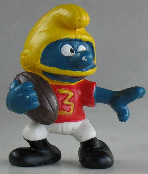 American Football Smurf - 1980 - Smurfs Peyo Schleich vintage collectable toy FIGURE