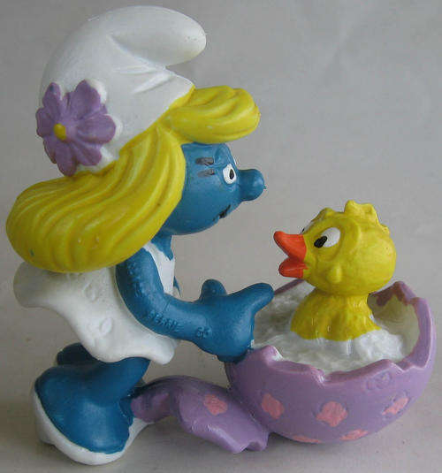 CHICKLET SMURFETTE 1984 SMURFS - Peyo Schleich vintage collectable toy FIGURE
