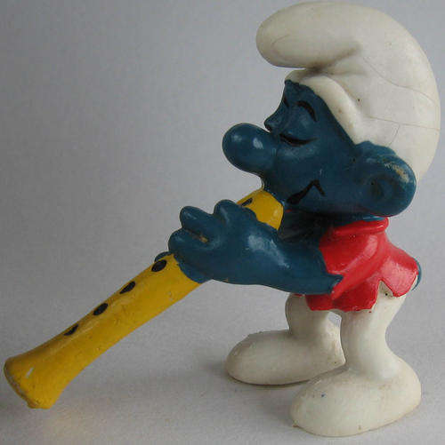 FLUTE SMURF 1980 SMURFS - Peyo Schleich vintage collectable toy FIGURE