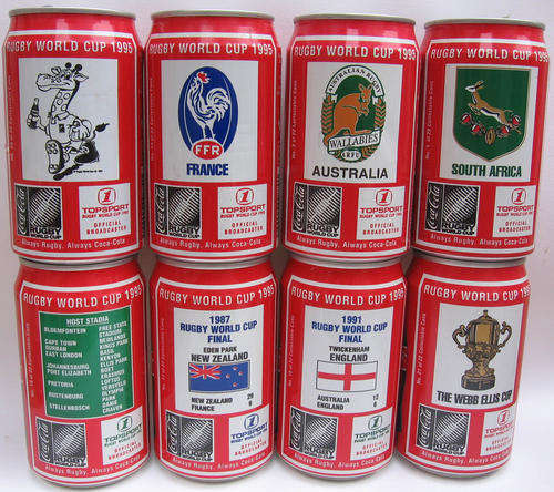 COCA COLA 1995 RUGBY FULL SET 22 CANS + 1 BONUS COKE RUGBY WORLD CUP '95