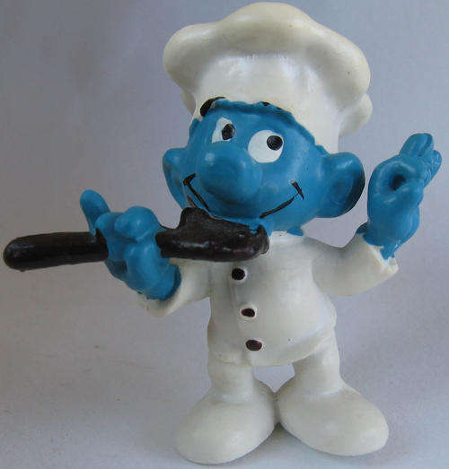 CHEF SMURF 1970's Smurfs - Peyo Schleich vintage collectable toy FIGURE