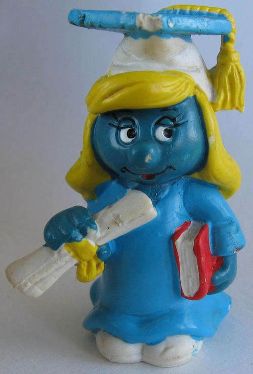 GRADUATION SMURFETTE SMURF 1981 SMURFS - Peyo Schleich vintage collectable toy FIGURE