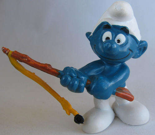 FISHERMAN SMURF 1978 SMURFS - Peyo Schleich vintage collectable toy FIGURE