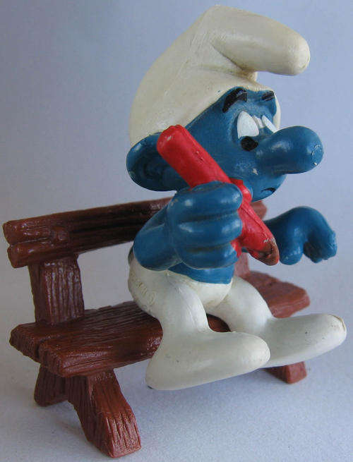 SCHOOL SMURF 1981 SMURFS - Peyo Schleich vintage collectable toy FIGURE
