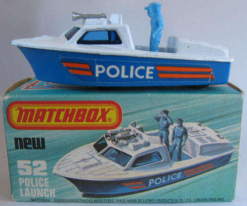 MATCHBOX Lesney Superfast #52 Police Launch Boat - 1976 Boxed made in England