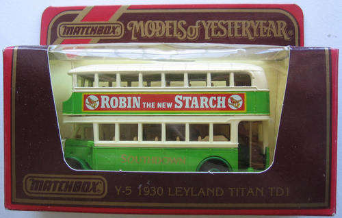 Matchbox Lesney Models Of Yesteryear Y-5 1930 Leyland Titan TD1 BOXED 1989