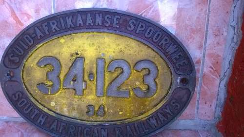 Numberplate for Locomotive 34 123